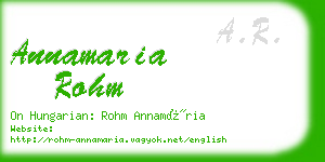 annamaria rohm business card